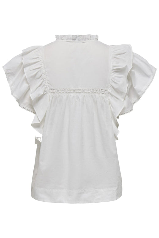 Only - Onlsunny Capsl Frill Top 15347882 - 4757274 - Cloud Dancer