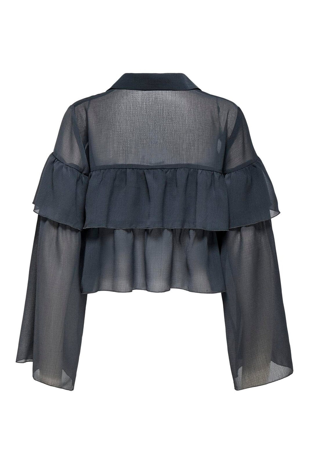 Only - Onlsuzzi L/S Frill Tie Top Ox - 4887373 Phantom