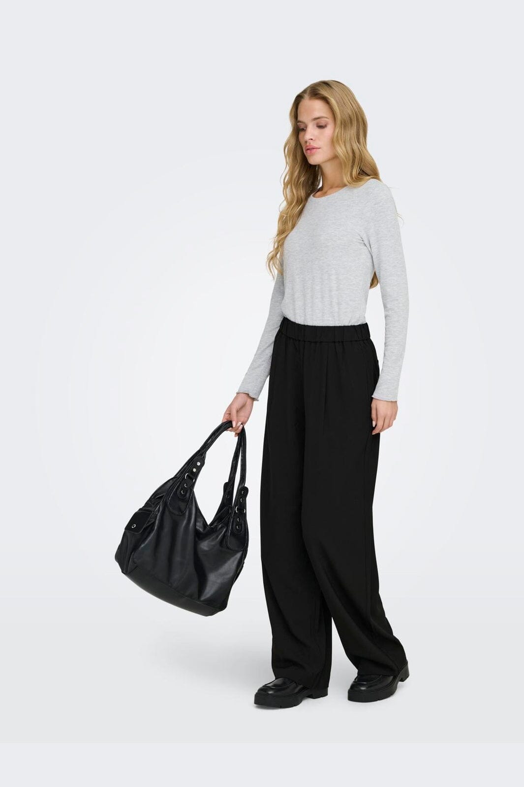 Only - Onlsvea Life Pull-Up Pant - 4957589 Black