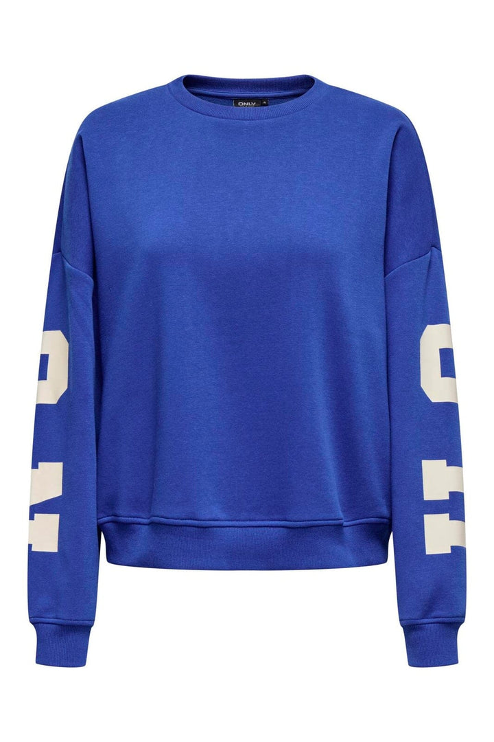 Only - Onlsweat L/S Back/Sleeve Print Swt - 4845924 Surf The Web Birch Houston Print