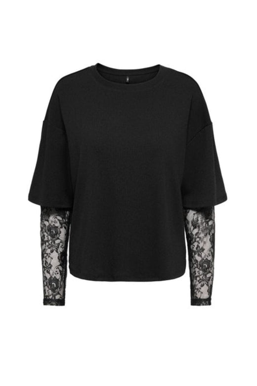Only - Onltahlia L/S Lace Top - 5104059 Black Dtm Lace T-shirts 