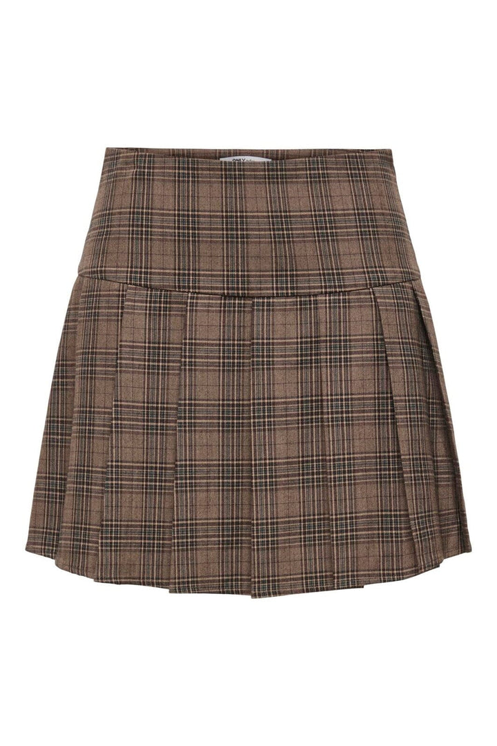 Only - Onltary Check Pleat Skirt Tlr - 4989344 Black Brown