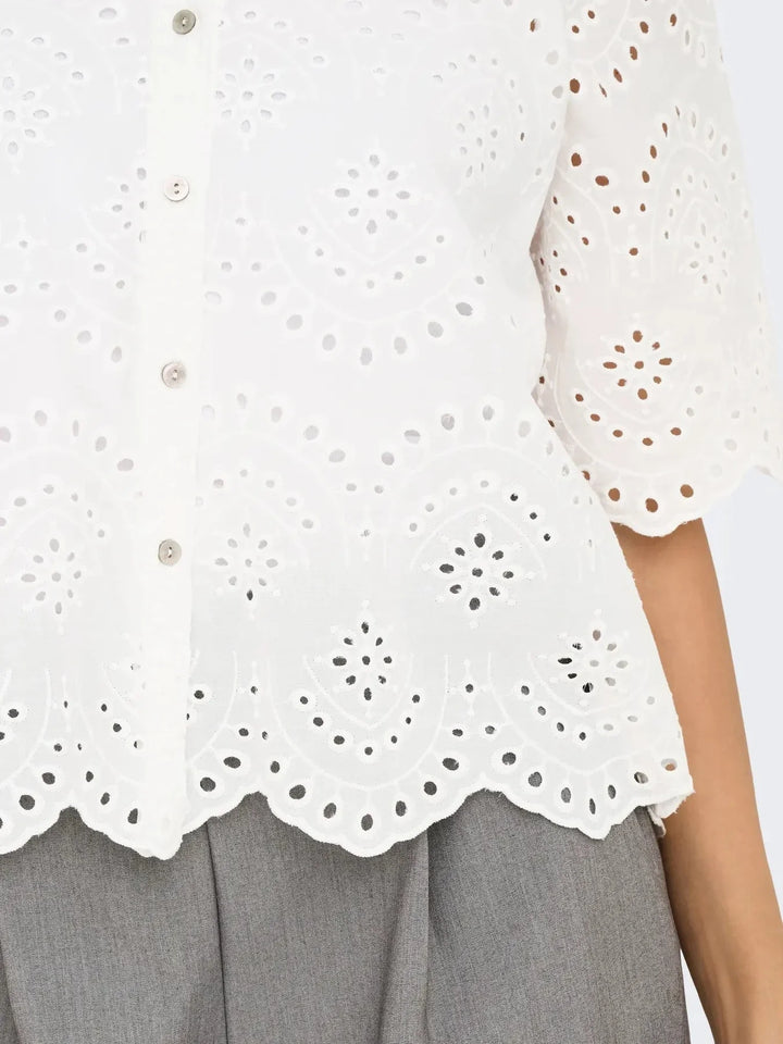 Only - Onlvalais S/S Shirt - 4783195 Cloud Dancer Skjorter 