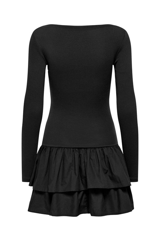 Only - Onlvega L/S Boatneck Mix Dress Box - 4978821 Black Black Woven Bottom