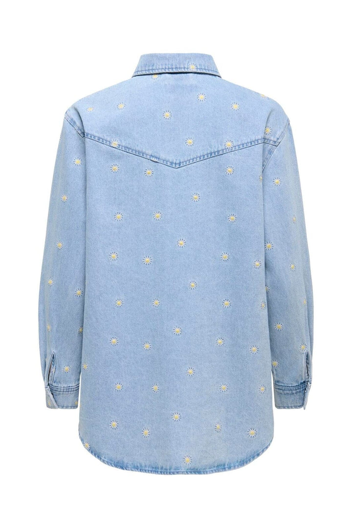 Only - Onlvera Ls Daisy Emb Shirt Qyt - 4992049 Medium Blue Denim