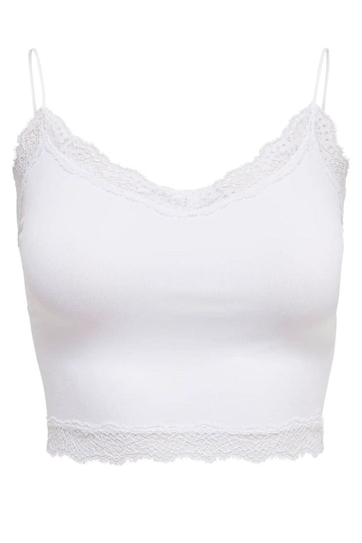 Only - Onlvicky Lace Seamless Cropped Top - 3262808 Bright White Undertøj 