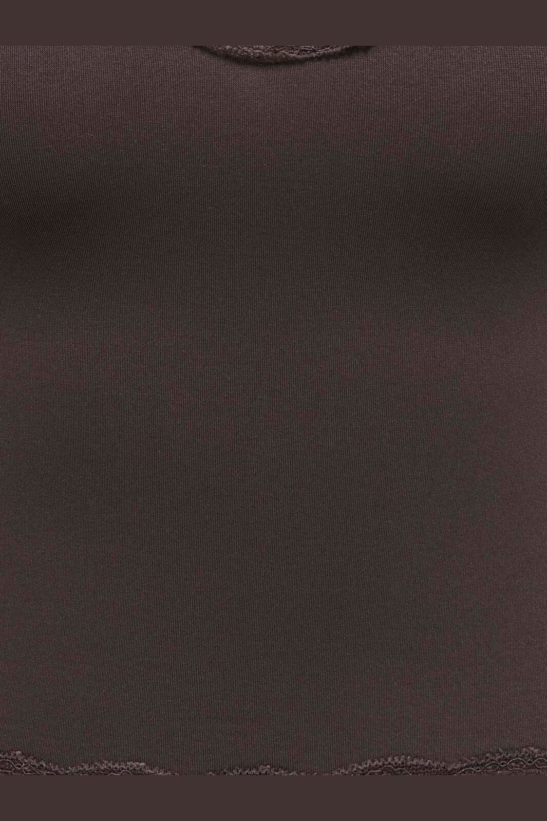 Only - Onlvicky Lace Seamless Cropped Top - 4928685 Seal Brown