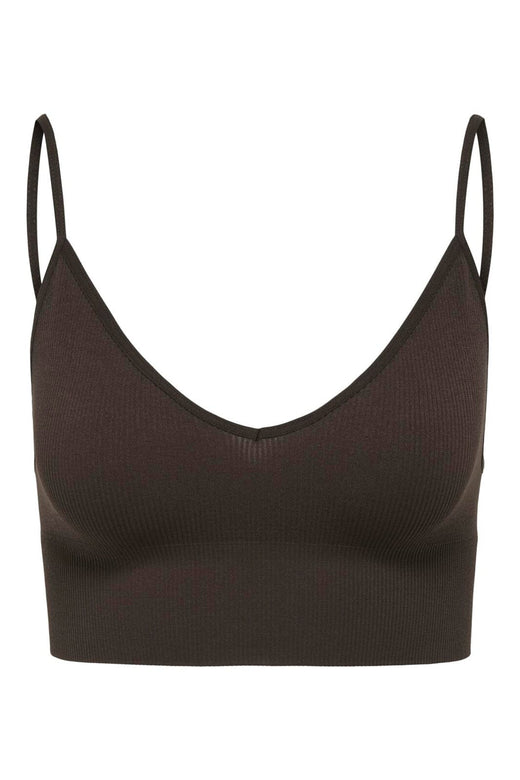 Only - Onlvicky Rib Seamless Vneck Top Acc - 4819326 Seal Brown