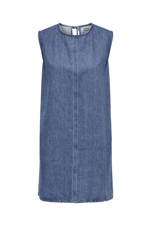 Only - Onlvigga S/L Open Back Dress Sik - 4799444 Medium Blue Denim