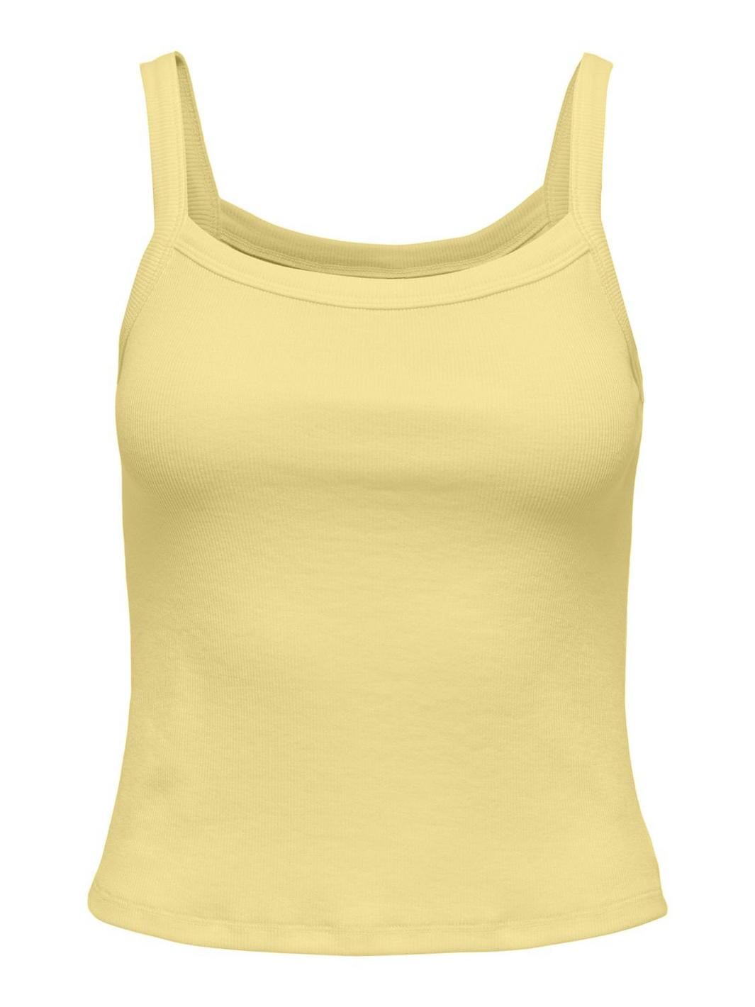 Only - Onlvira S/L Rib Top - 4941101 Lemon Meringue
