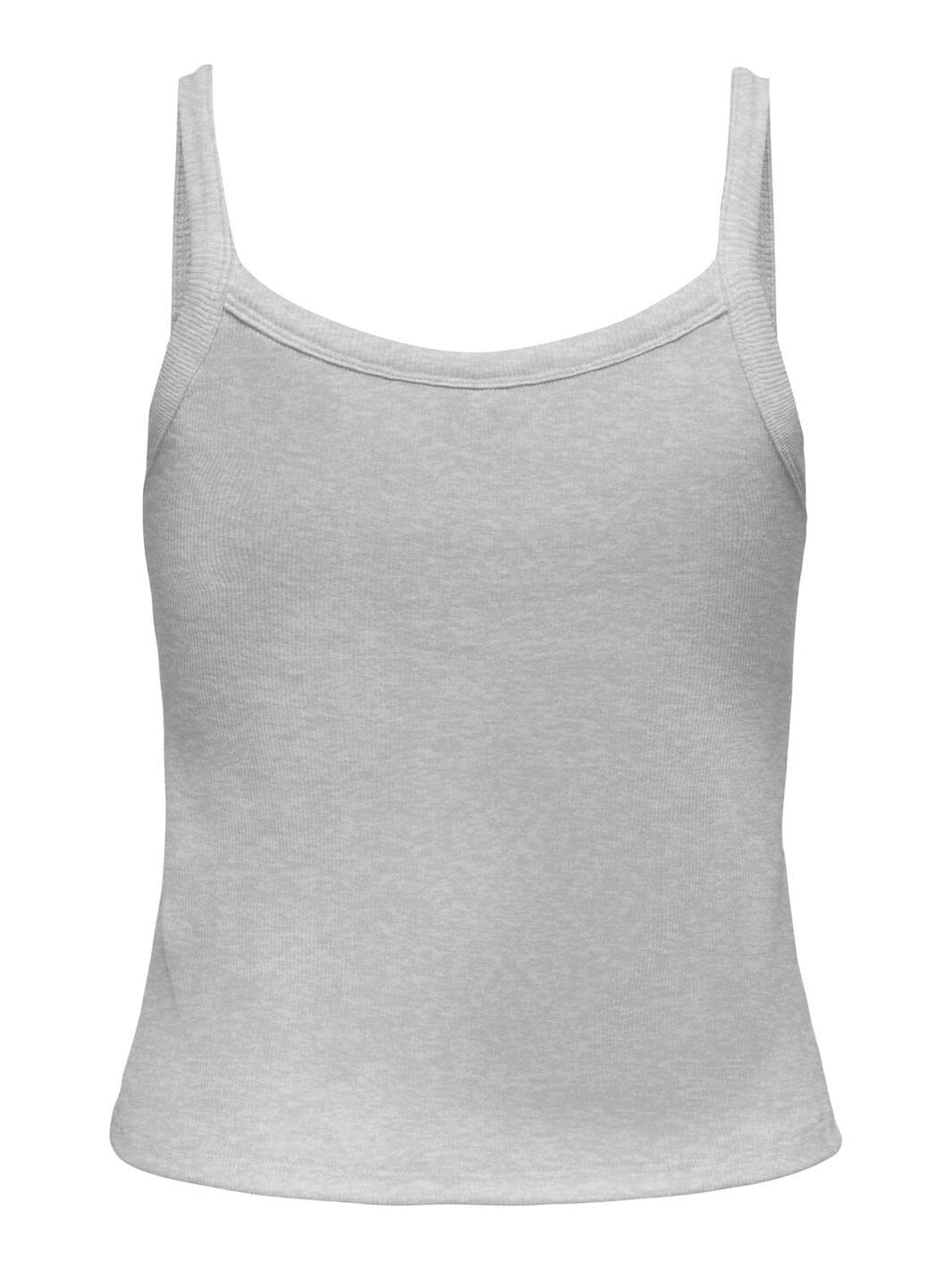 Only - Onlvira S/L Rib Top - 4941102 Light Grey Melange
