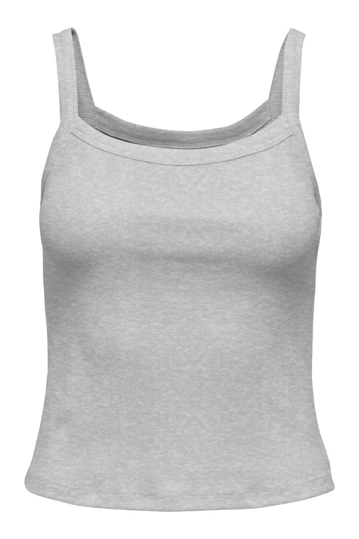 Only - Onlvira S/L Rib Top - 4941102 Light Grey Melange