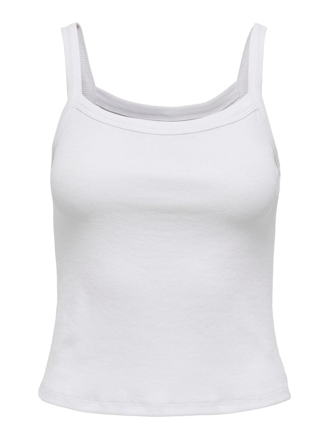 Only - Onlvira S/L Rib Top - 4941103 Bright White