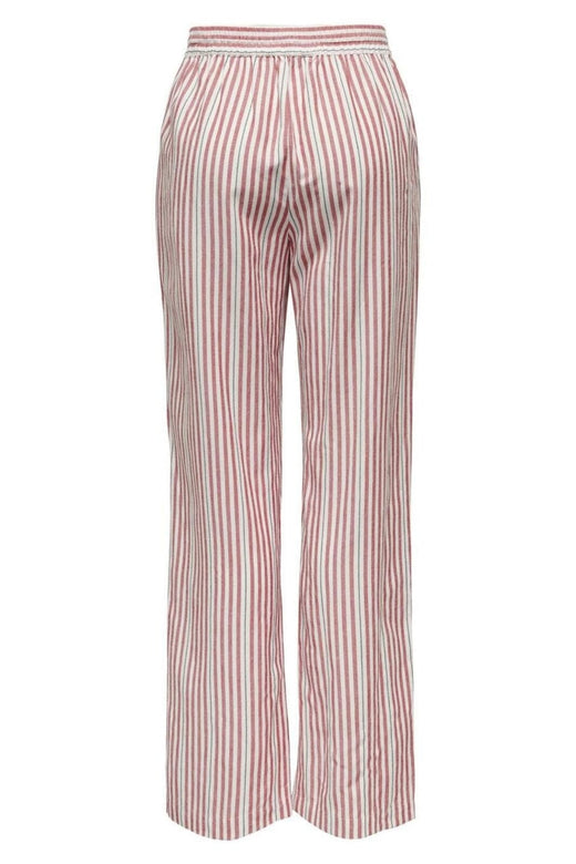 Only - Onlwindy Life Linen Bl Pull-Up - 4714535 Cloud Dancer W High Risk Red/Black Bukser 