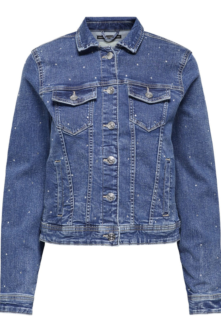Only - Onlwonder Rhinestone Jacket Pim - 4740249 Medium Blue Denim Rhinestone Jakker 