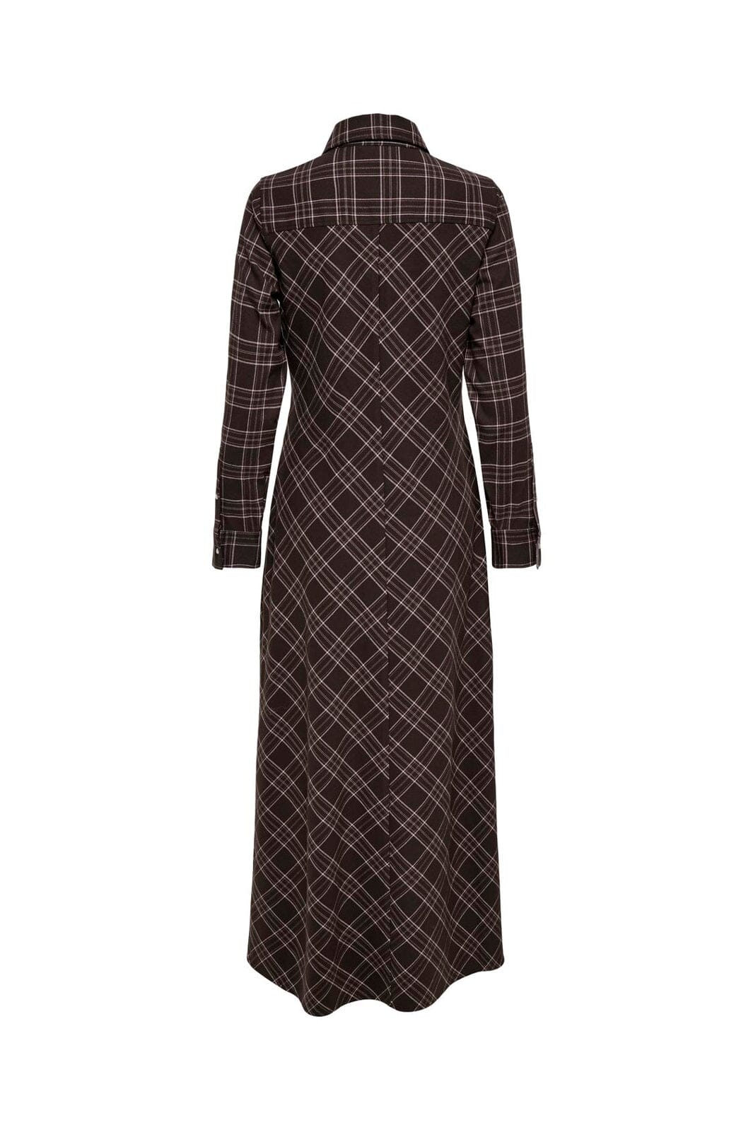 Only - Onlwren Check L/S Long Shirt Dress - 4970171 Black Checked Forge