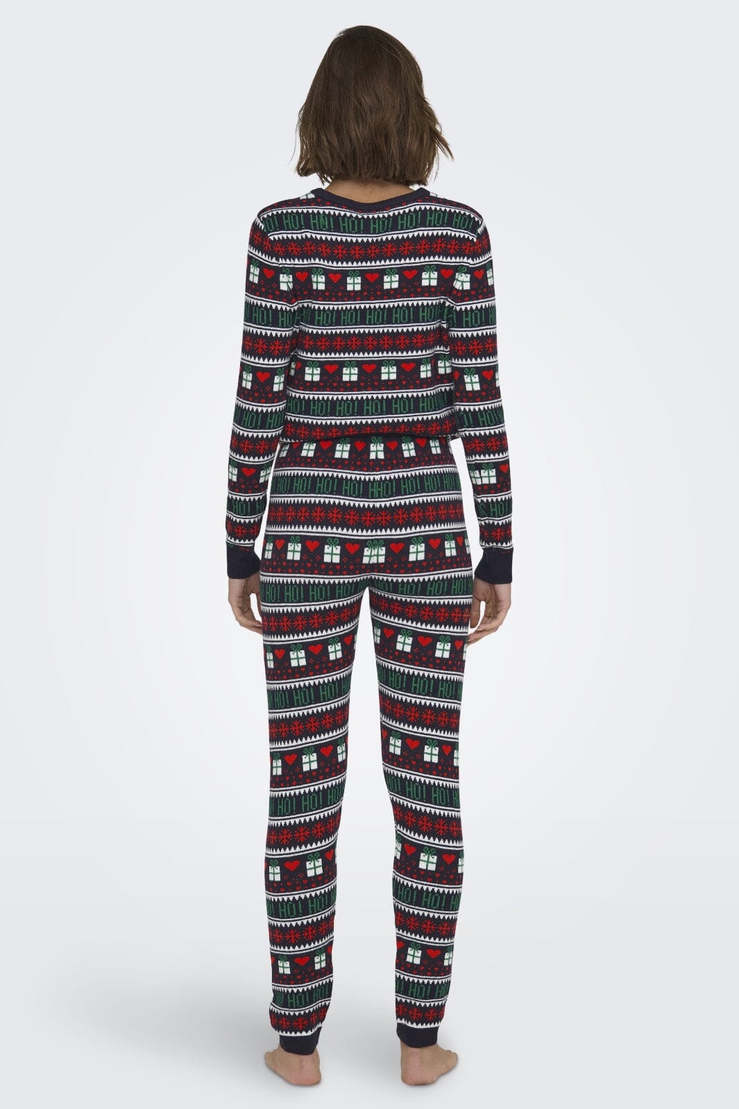 Only - Onlxmas Present Pant Knt - 4631394 Night Sky Cloud D/High Risk Red/Green Jacket Bukser 