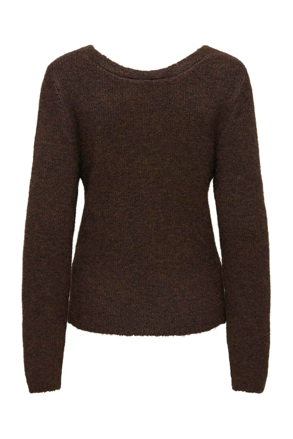 Only - Onlzaggie Life Ls V-Neck Reversib Knt - 5046801 Seal Brown