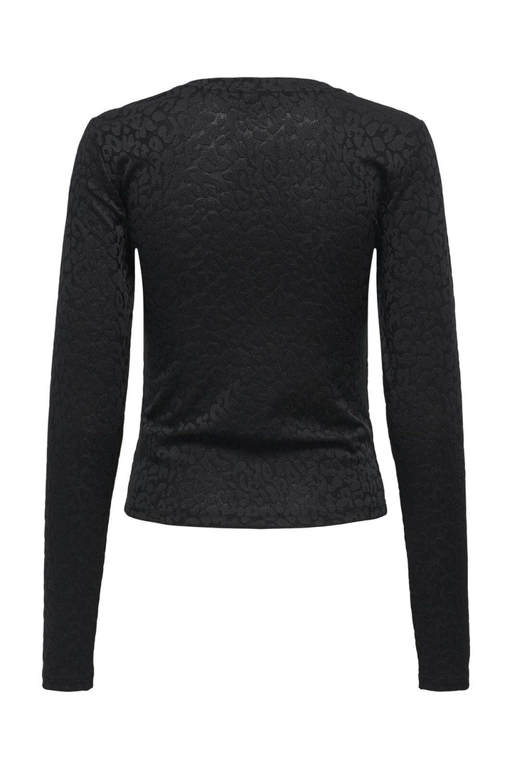 Only - Onlzele L/S Roundneck Top - 4916071 Black Joh Leo