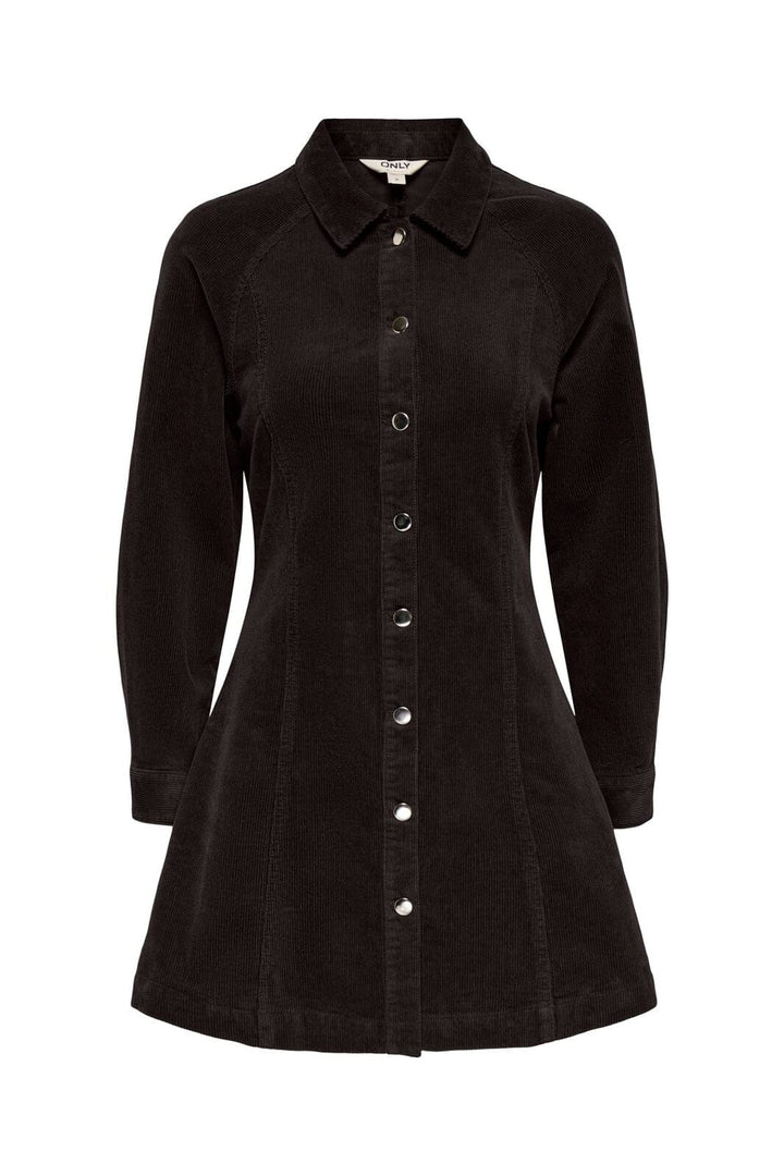 Only - Onlzeva L/S Short Cord Dress Cc - 5101106 Chocolate Torte