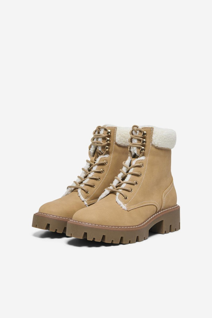 Only Shoes - Onlbetty-11 Warm Lace Up - 4844435 New Wheat