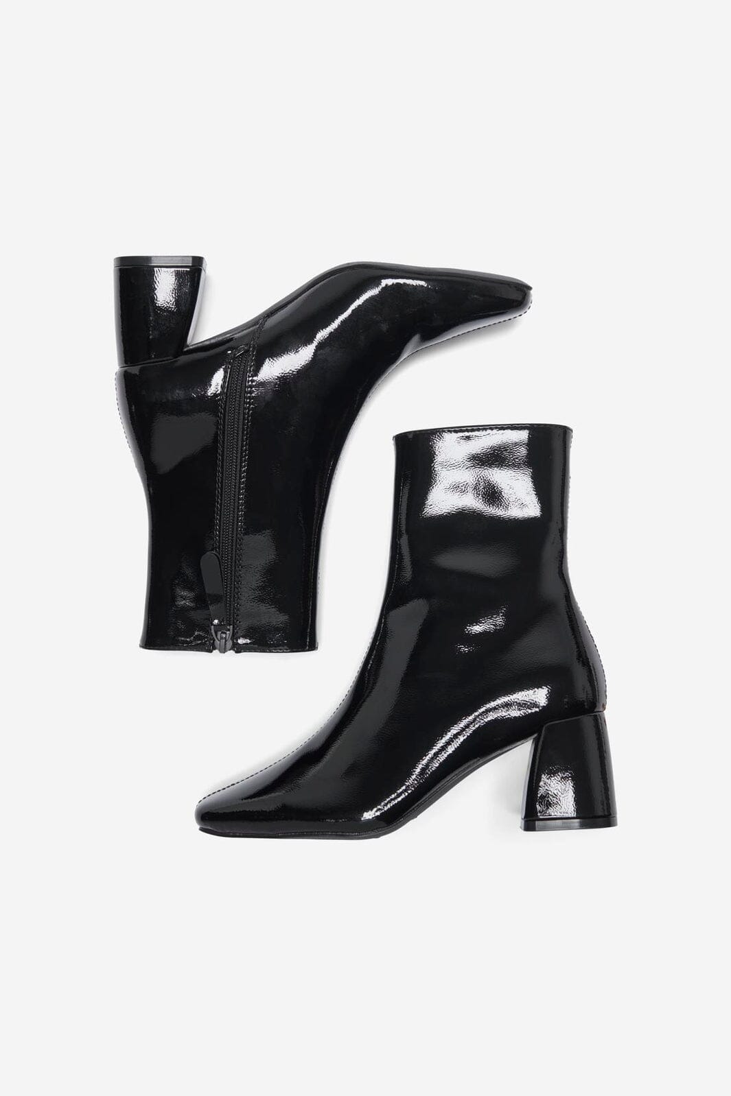 Only Shoes - Onlbrielle-1 Pu Heeled Boot - 4842706 Black Wrinkled Patent