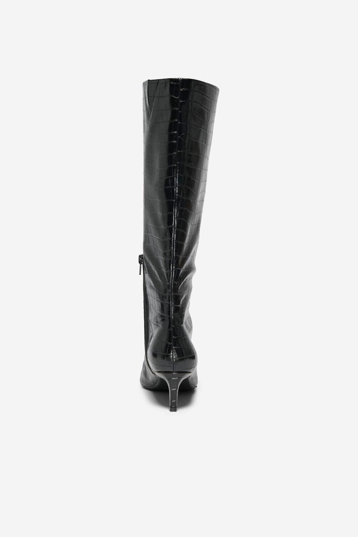 Only Shoes - Onlbrixton-3 Knee High Boot - 5078771 Black Croco