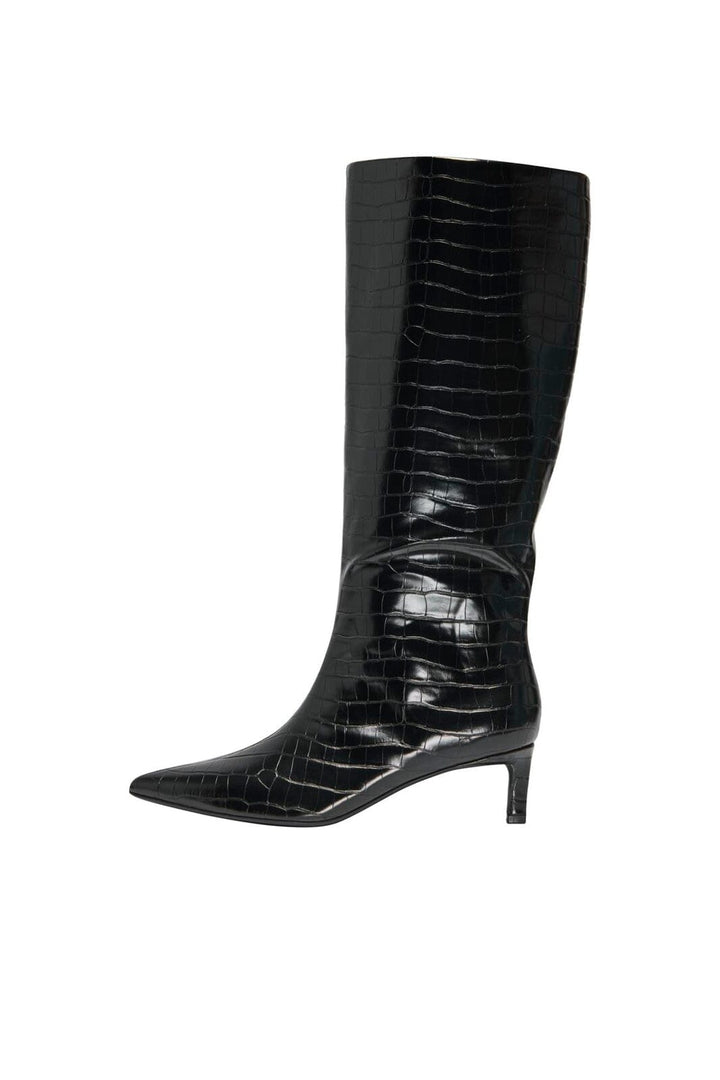 Only Shoes - Onlbrixton-3 Knee High Boot - 5078771 Black Croco