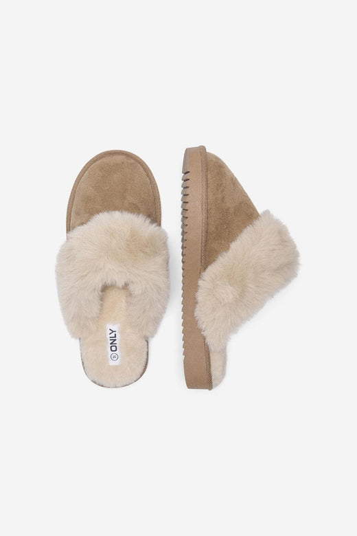 Only Shoes - Onlcath Teddy Homeslipper - 4841815 Cognac