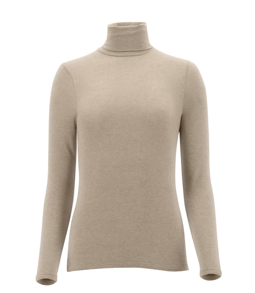 Oroblu - Oroblu Perfect Line Cashmere Turtleneck Top Vobt67057 - Beige Top 