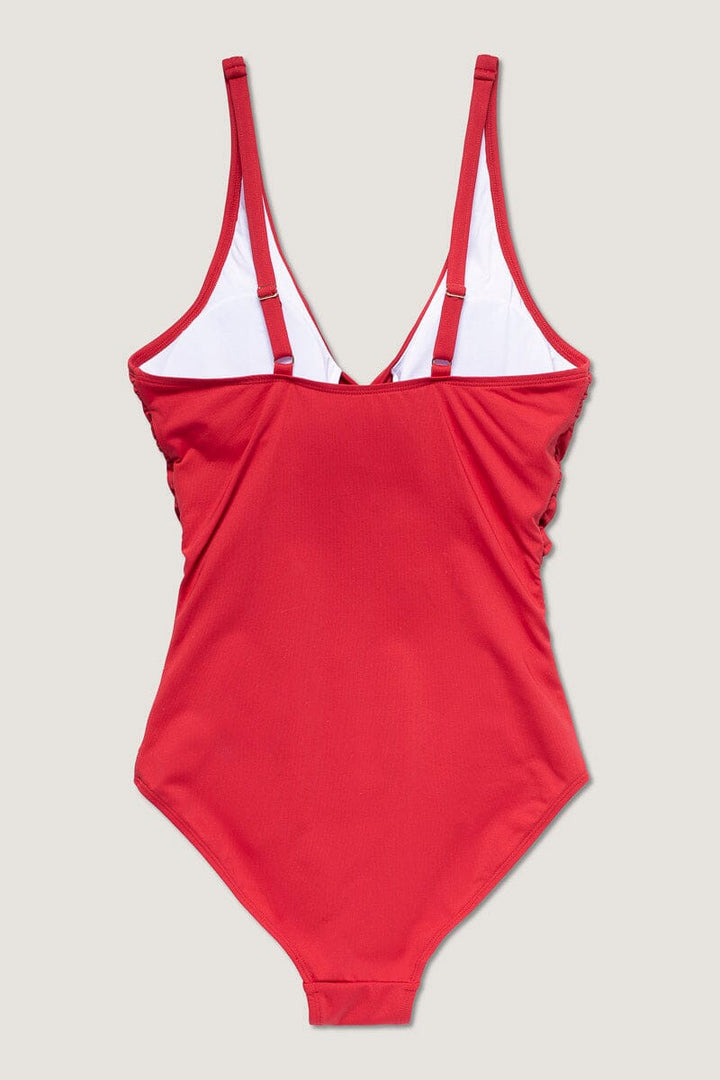 Panos Emporio - Simi Solid Swimsuit Recycled Swimsuit Pews2129-570 - Lipstick Red