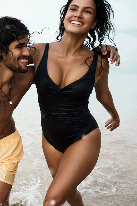 Panos Emporio - Simi Solid Swimsuit Recycled Swimsuit Pews2129 - Black Badedragter 