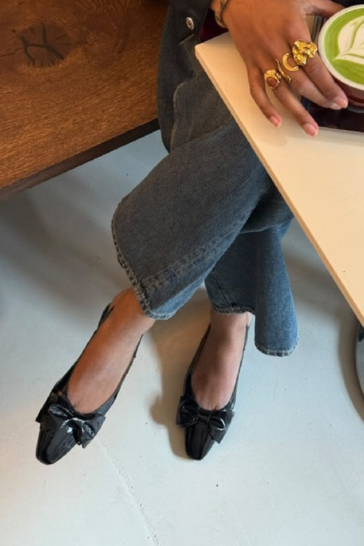 Phenumb Copenhagen - Expect P Leather Patent PB-2904 - Black Ballerinaer 