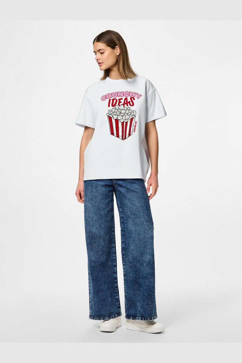 Pieces - Pcalifi Fasttrack Ss Oversize Tee - 4988804 Bright White Crunchy Ideas