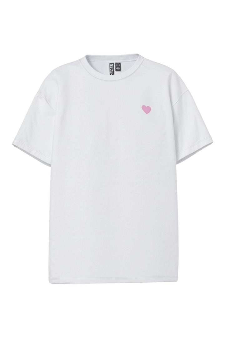 Pieces - Pcalifi Fasttrack Ss Oversize Tee - 4988805 Bright White Honesty Looks Good On You