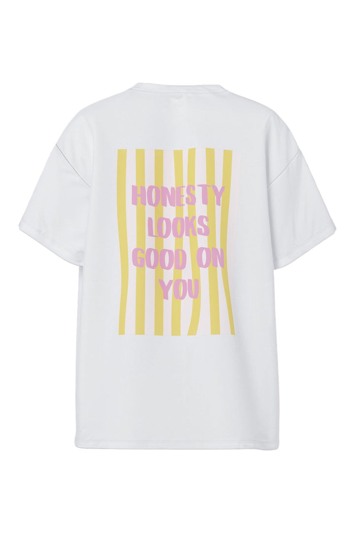 Pieces - Pcalifi Fasttrack Ss Oversize Tee - 4988805 Bright White Honesty Looks Good On You