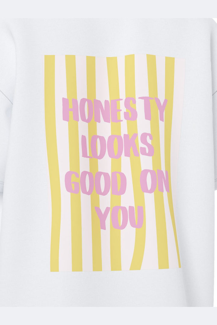 Pieces - Pcalifi Fasttrack Ss Oversize Tee - 4988805 Bright White Honesty Looks Good On You