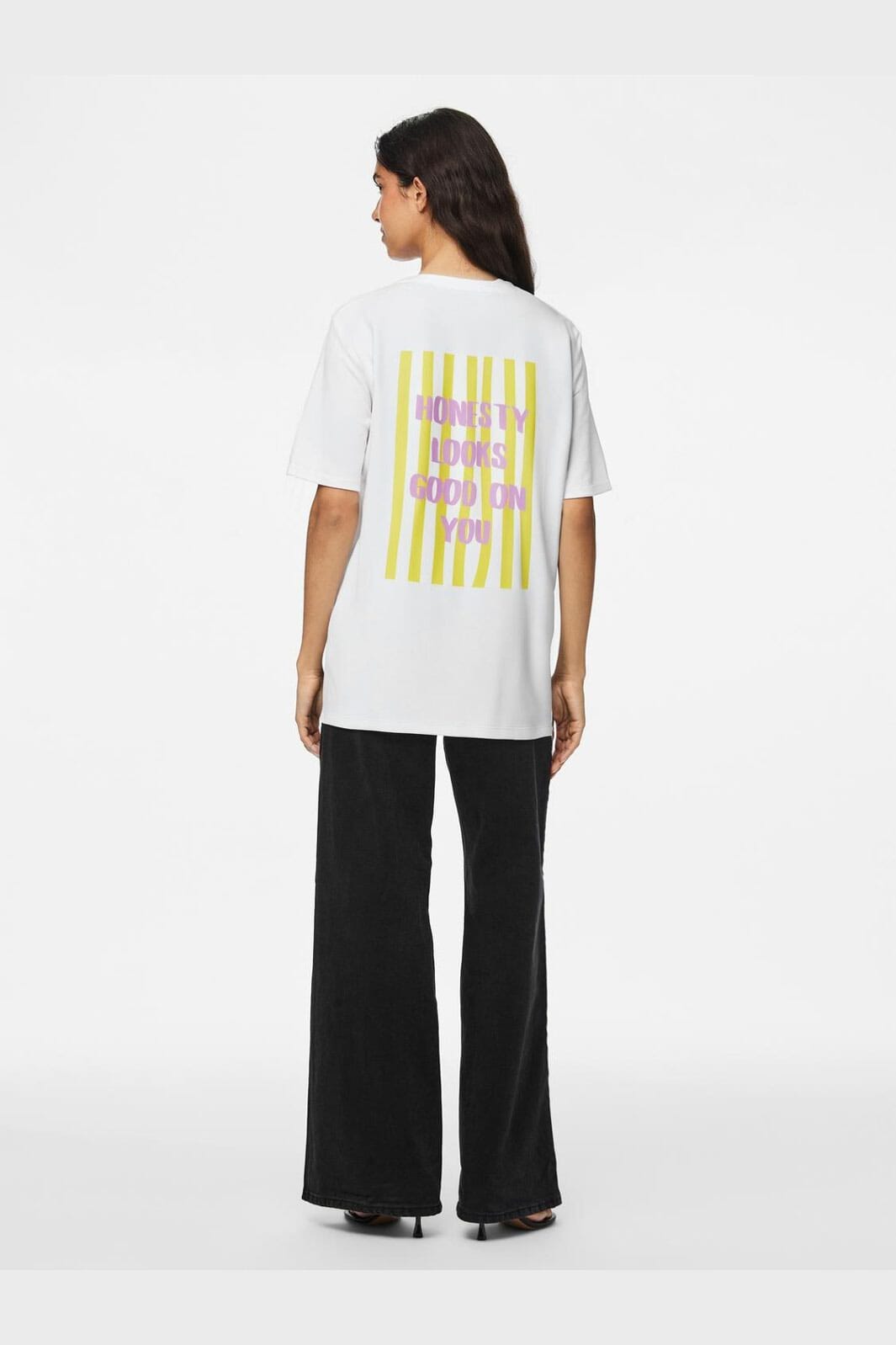 Pieces - Pcalifi Fasttrack Ss Oversize Tee - 4988805 Bright White Honesty Looks Good On You