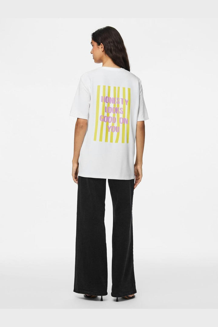 Pieces - Pcalifi Fasttrack Ss Oversize Tee - 4988805 Bright White Honesty Looks Good On You