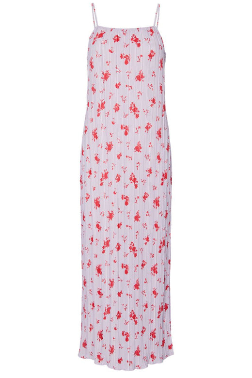 Pieces - Pcamber Sl Maxi Slip Dress Kca - 4883677 Lavender Fog Red Flowers