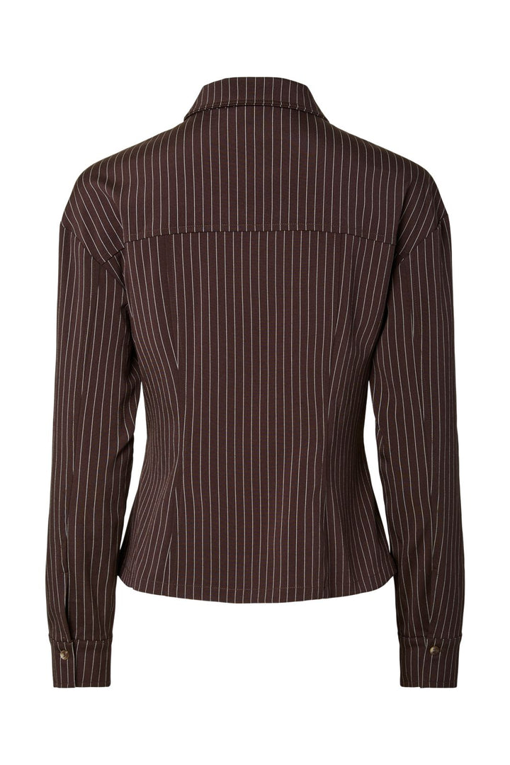 Pieces - Pcanja Ls Zip Shirt - 5200653 Delicioso Pinstripes