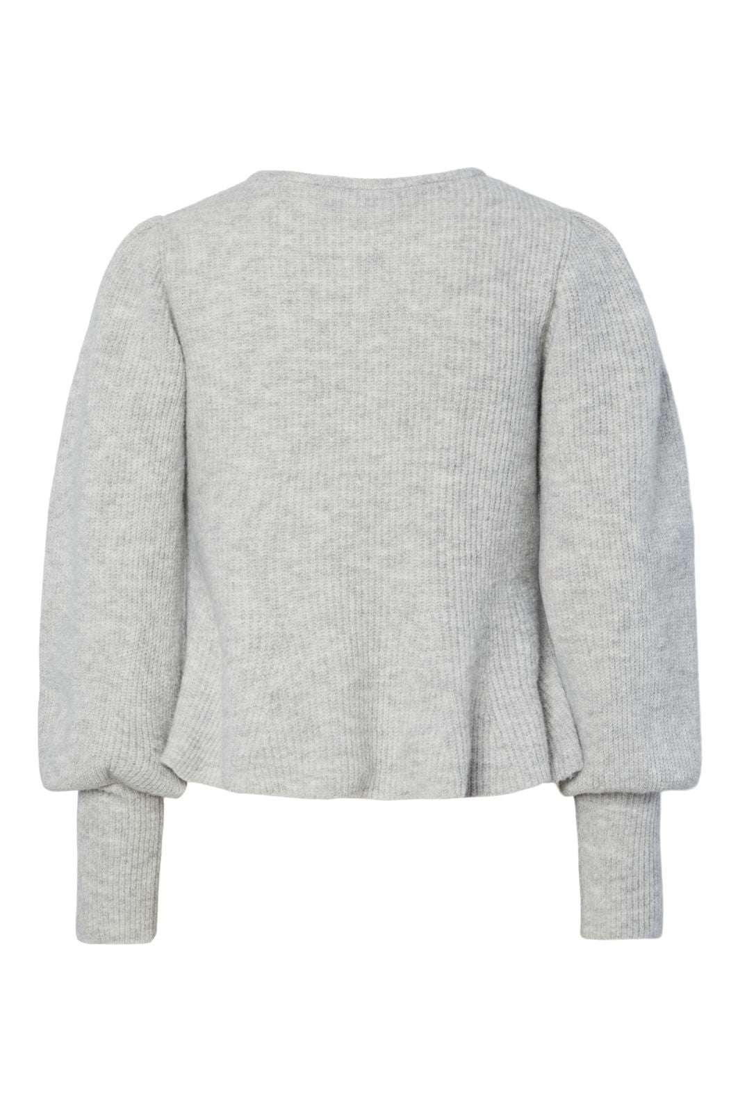 Pieces - Pcannie Ls Knit Cardigan - 4956382 Light Grey Melange Silver Buttons