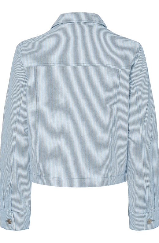 Pieces - Pcbillo Denim Jacket - 4819961 Light Blue Denim White Stripes Jakker 