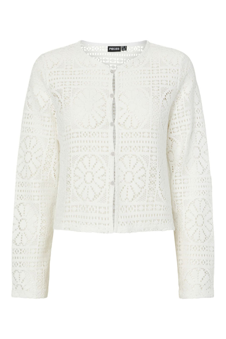 Pieces - Pcbonnie Ls Cardigan - 4938848 Cloud Dancer