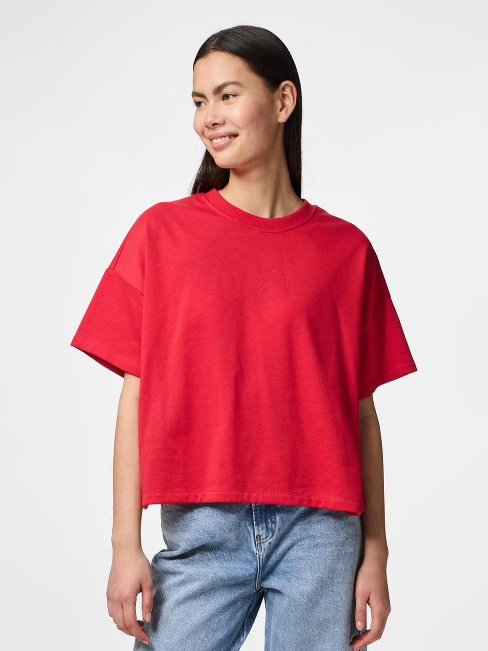 Pieces - Pcchilli Summer 2/4 Loose Swt Ub - 4702968 Poppy Red