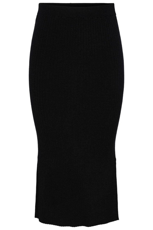 Pieces - Pccrista Midi Knit Skirt - 4350291 Black Nederdele 