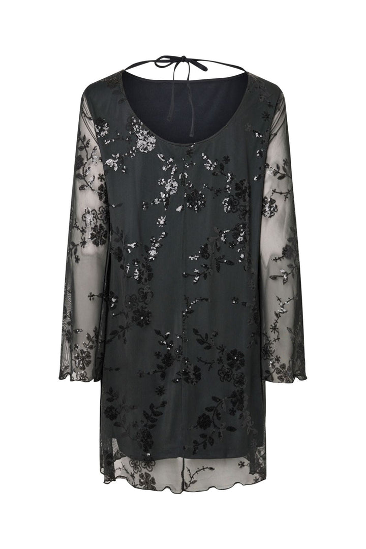 Pieces - Pcevita Ls Dress - 5116518 Asphalt Dark Grey Sequins