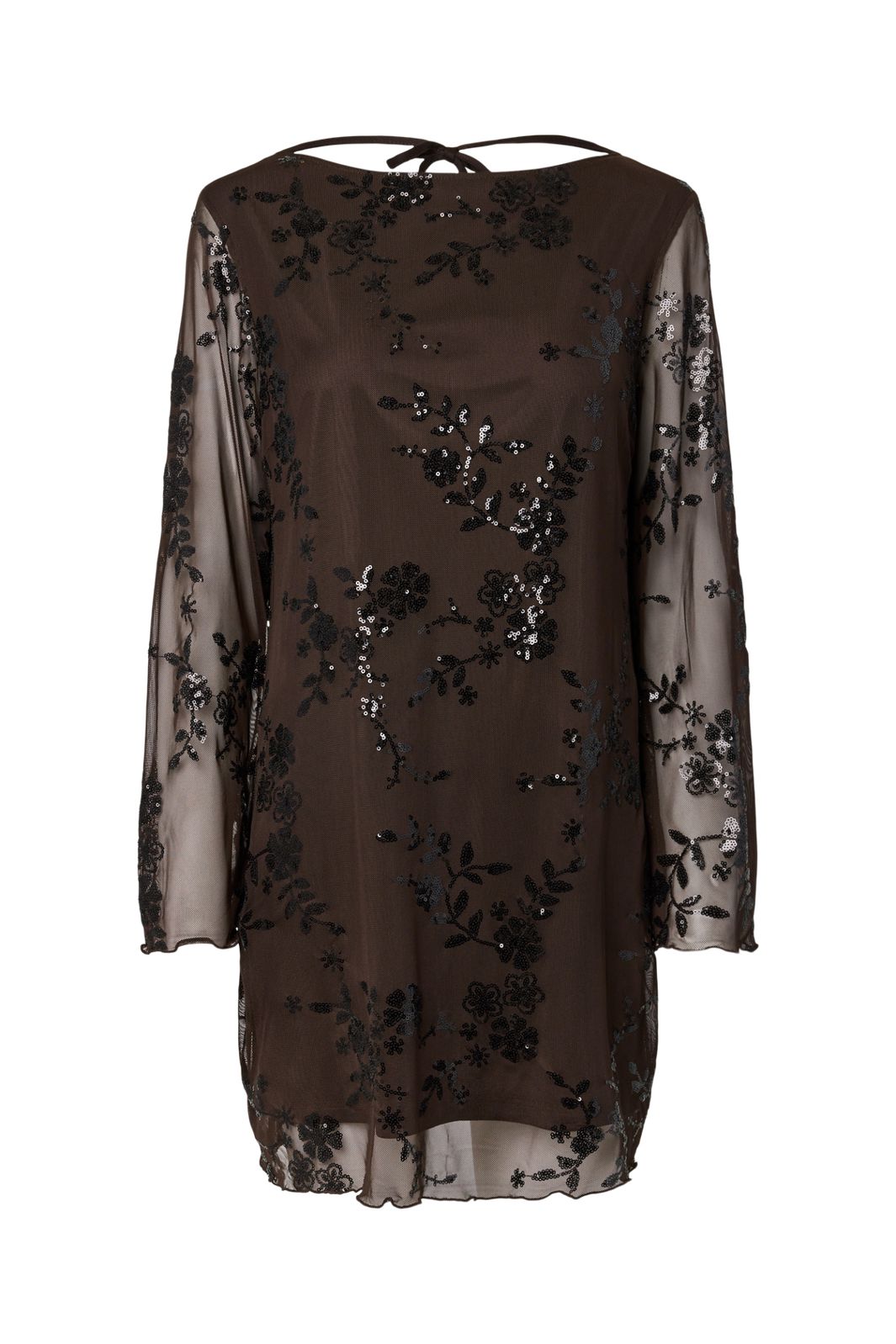Pieces - Pcevita Ls Dress - 5116519 Wren Black Sequins