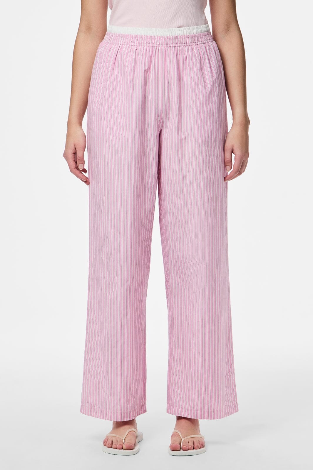 Pieces - Pcfamma Straight Pant Fsy - 4912400 Pink Tulle White/Pink Stripes