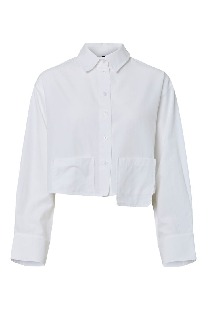Pieces - Pcfemme Ls Pocket Shirt Fsy - 5038958 Bright White